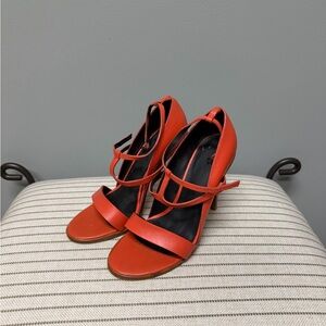 Tibi Vibrant Red Strappy Heels